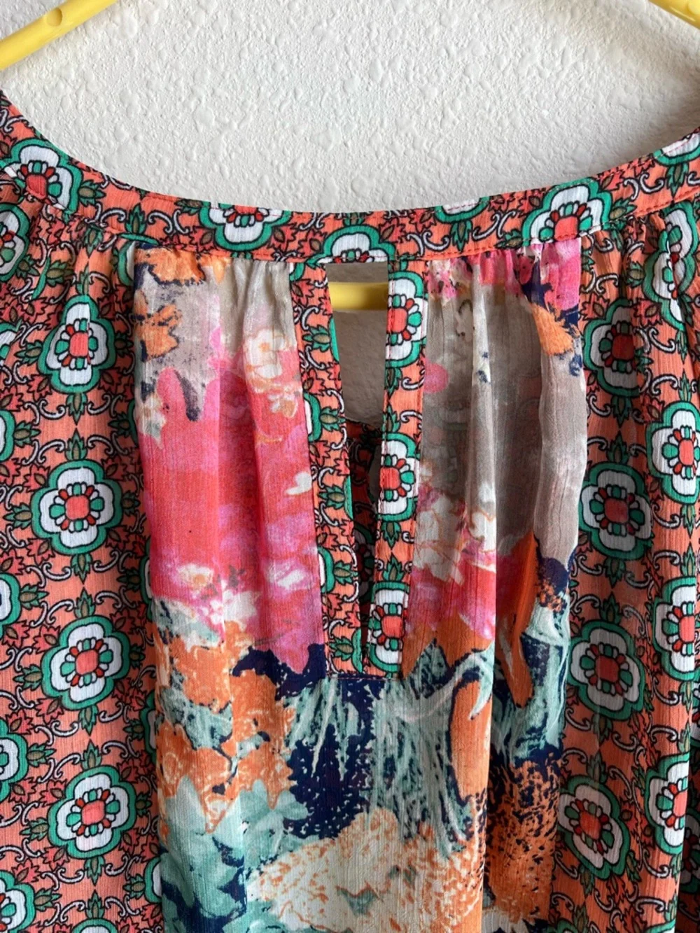 Fig & Flower Floral Boho Peasant Paisley Blouse Top Size M - Picture 4 of 8